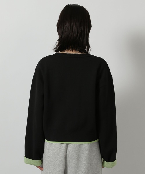 LAKOLE（ラコレ）の「配色Vネックカーディガン / 648319（カーディガン/ボレロ・レディース・イエロー/ベージュ/グレー/ブラック・FREE）」の15枚目の写真