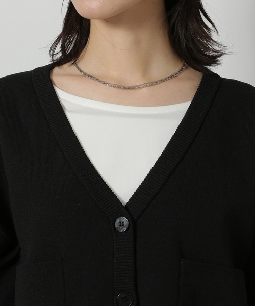 LAKOLE（ラコレ）の「配色Vネックカーディガン / 648319（カーディガン/ボレロ・レディース・イエロー/ベージュ/グレー/ブラック・FREE）」の16枚目の写真