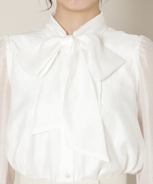 WILLSELECTION（ウィルセレクション）の「フリルスリーブシアーボウタイブラウス（シャツ/ブラウス・レディース・ピンク/オフホワイト/ラベンダー・FREE）」の7枚目の写真