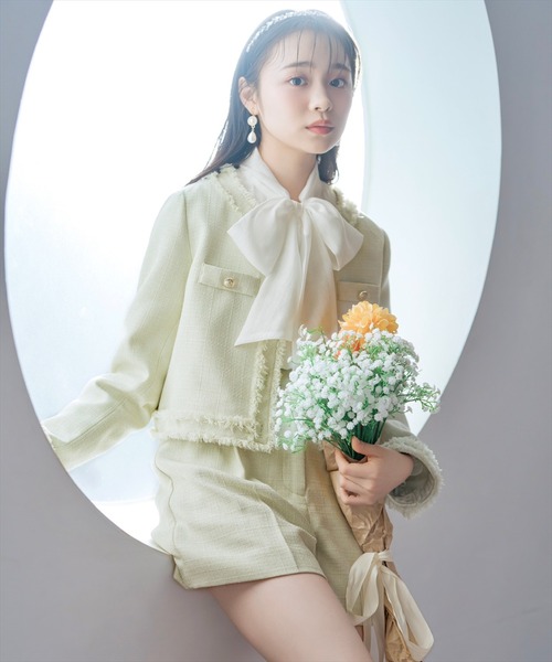 WILLSELECTION（ウィルセレクション）の「フリルスリーブシアーボウタイブラウス（シャツ/ブラウス・レディース・ピンク/オフホワイト/ラベンダー・FREE）」の11枚目の写真