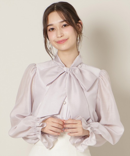 WILLSELECTION（ウィルセレクション）の「フリルスリーブシアーボウタイブラウス（シャツ/ブラウス・レディース・ピンク/オフホワイト/ラベンダー・FREE）」の13枚目の写真
