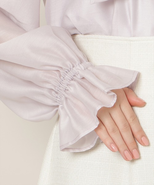 WILLSELECTION（ウィルセレクション）の「フリルスリーブシアーボウタイブラウス（シャツ/ブラウス・レディース・ピンク/オフホワイト/ラベンダー・FREE）」の17枚目の写真