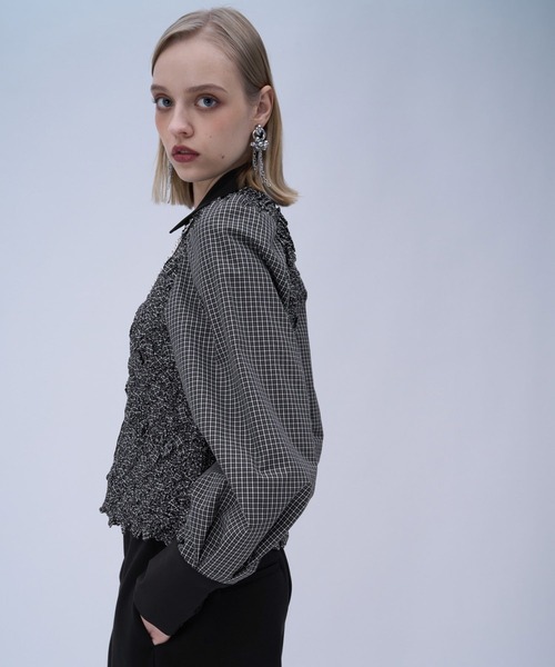 HARE（ハレ）の「チェックシャーリングシャツ(HARE)（シャツ/ブラウス・レディース・ホワイト/ブラック・FREE）」の17枚目の写真