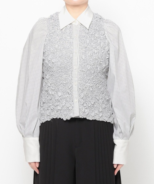 HARE（ハレ）の「チェックシャーリングシャツ(HARE)（シャツ/ブラウス・レディース・ホワイト/ブラック・FREE）」の20枚目の写真