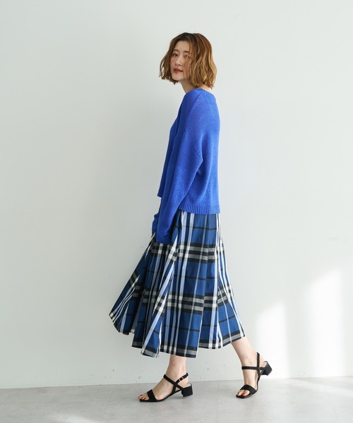 YECCA VECCA（イェッカヴェッカ）の「【撥水】メモリーフレアスカート（スカート・レディース・ネイビー/ライトベージュ・FREE）」の11枚目の写真