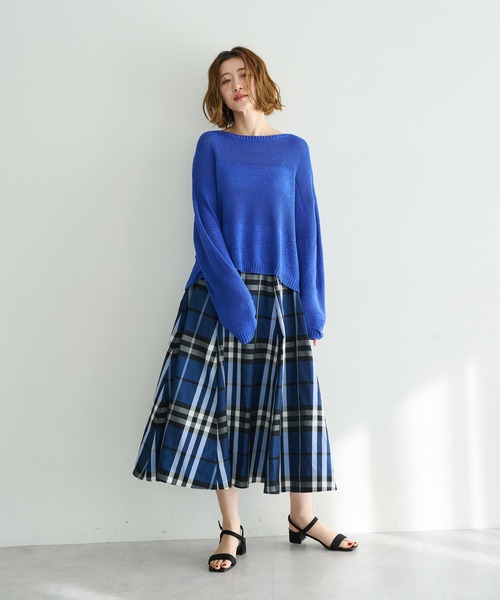 YECCA VECCA（イェッカヴェッカ）の「【撥水】メモリーフレアスカート（スカート・レディース・ネイビー/ライトベージュ・FREE）」の9枚目の写真