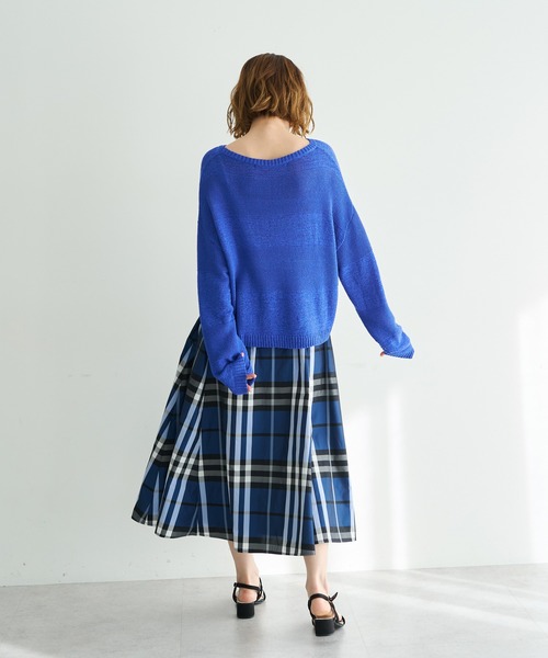 YECCA VECCA（イェッカヴェッカ）の「【撥水】メモリーフレアスカート（スカート・レディース・ネイビー/ライトベージュ・FREE）」の13枚目の写真