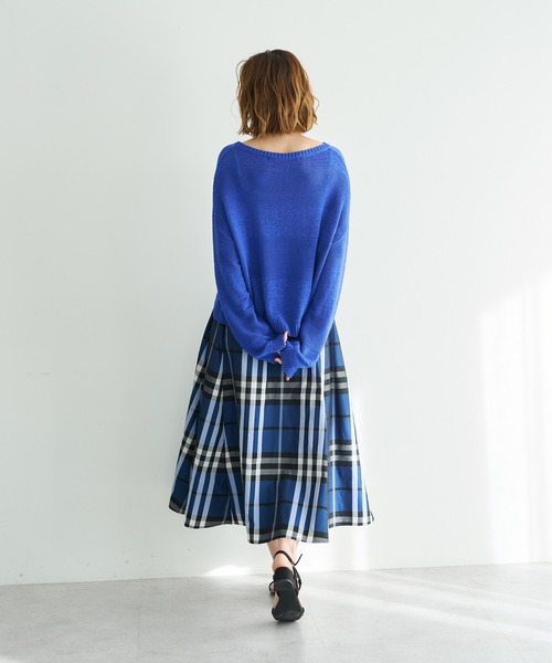 YECCA VECCA（イェッカヴェッカ）の「【撥水】メモリーフレアスカート（スカート・レディース・ネイビー/ライトベージュ・FREE）」の14枚目の写真