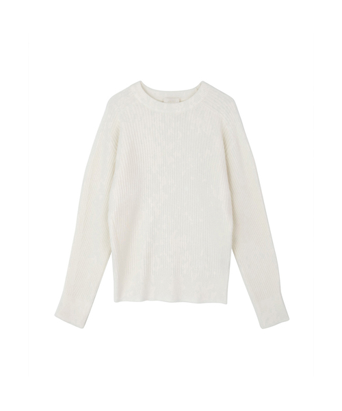 VASCARA(バスカラ)の「Ribbed Round neck Knitwear (5colors)(ニット/セーター・レディース・カーキ/アイボリー/ブラック/グレー/ライトブラウン・FREE)」の2枚目の写真