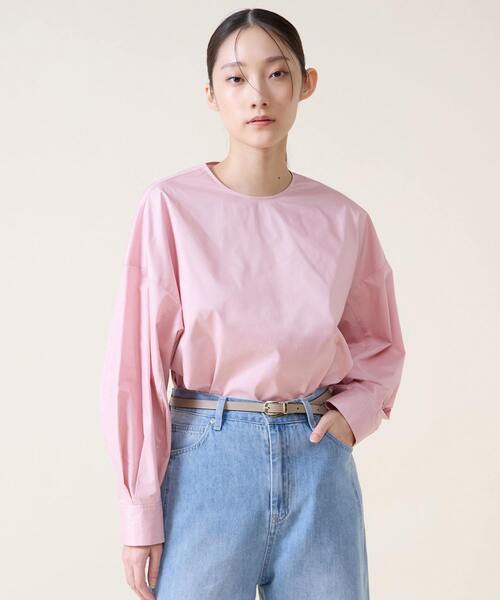 Tiara（ティアラ）の「タックスリーブプルオーバー（シャツ/ブラウス・レディース・ネイビー/ピンク・FREE）」の2枚目の写真