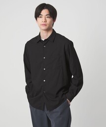 【WEB限定】JUST fit ウールライク シャツ -横ストレッチ-
