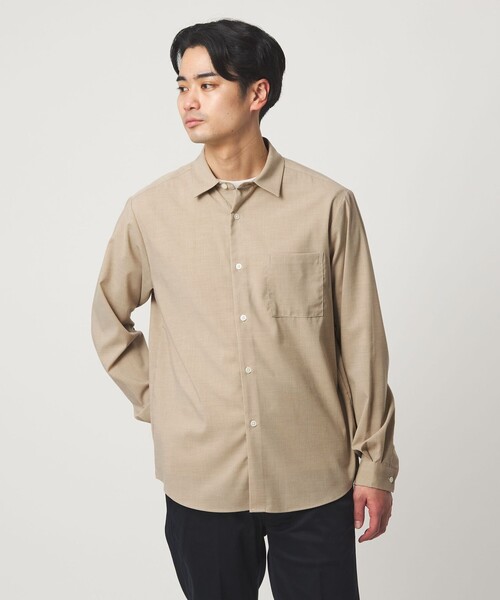 セール】【WEB限定】JUST fit ウールライク シャツ -横ストレッチ
