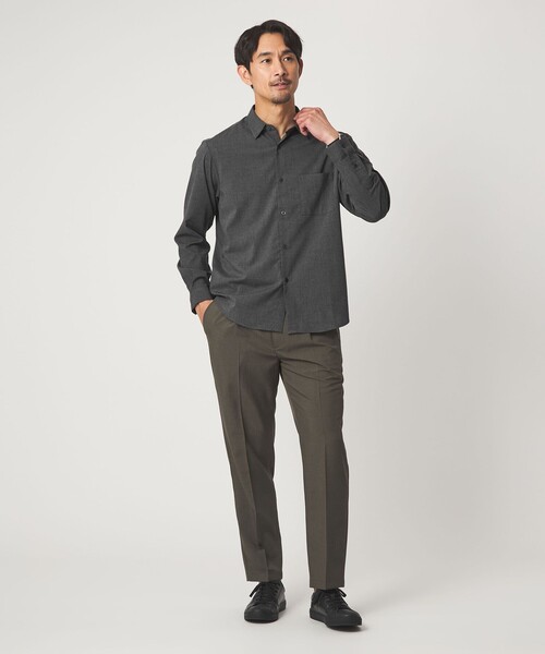 セール】【WEB限定】JUST fit ウールライク シャツ -横ストレッチ