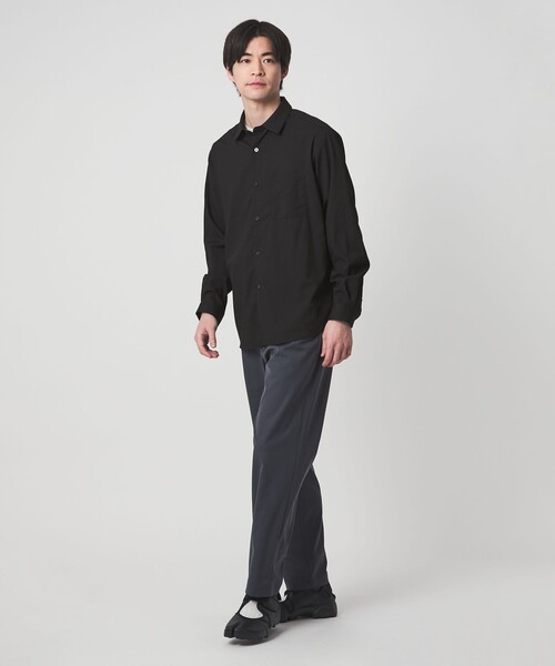 green label relaxing(グリーンレーベルリラクシング)の「【WEB限定】JUST fit ウールライク シャツ -横ストレッチ-(シャツ/ブラウス・メンズ・モカ/ダークグレー/ブラック・S/L/M/XL)」の7枚目の写真