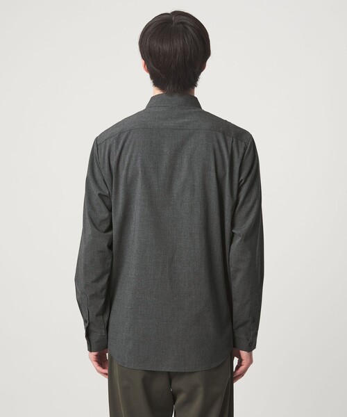 green label relaxing(グリーンレーベルリラクシング)の「【WEB限定】JUST fit ウールライク シャツ -横ストレッチ-(シャツ/ブラウス・メンズ・モカ/ダークグレー/ブラック・S/L/M/XL)」の11枚目の写真