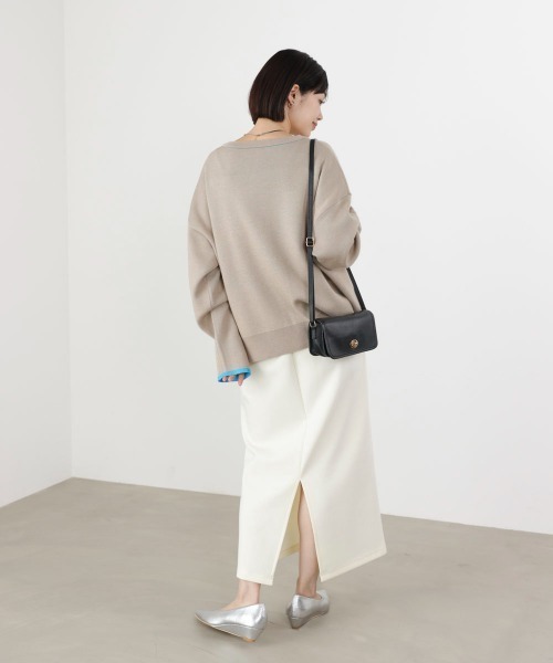 Bou Jeloud(ブージュルード)の「ダブルフェイス配色ニットカーディガン(カーディガン/ボレロ・レディース・ブラック/イエロー/ベージュ・FREE)」の7枚目の写真