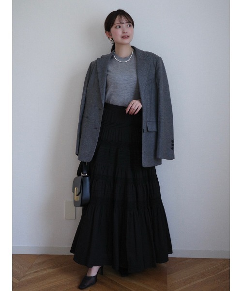 anuans(アニュアンス)の「レースパネルティアードスカート(スカート・レディース・ホワイト/ブラック・MEDIUM/SMALL)」の22枚目の写真