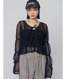 EMODA | 2WAYギャザーリボンニット(ニット/セーター)