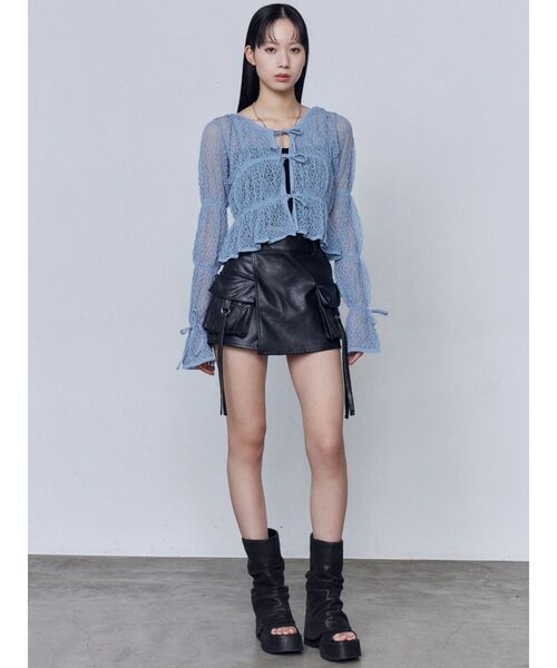 EMODA(エモダ)の「2WAYギャザーリボンニット(ニット/セーター・レディース・ブルー/アイボリー/ブラック・FREE)」の19枚目の写真