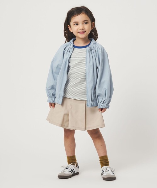 green label relaxing（グリーンレーベルリラクシング）の「ギャザーブルゾン / キッズ 撥水・UVカット 100cm-160cm（ブルゾン・キッズ・オフホワイト/ターコイズブルー系・160cm/110cm/100cm/120cm/130cm/140cm/150cm）」の18枚目の写真