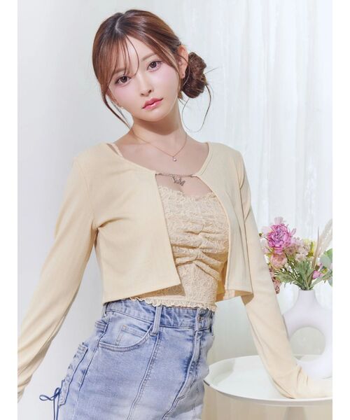 EATME（イートミー）の「レースキャミアンサンブル（Tシャツ/カットソー・レディース・イエロー/オフホワイト/ブラック・FREE）」の5枚目の写真