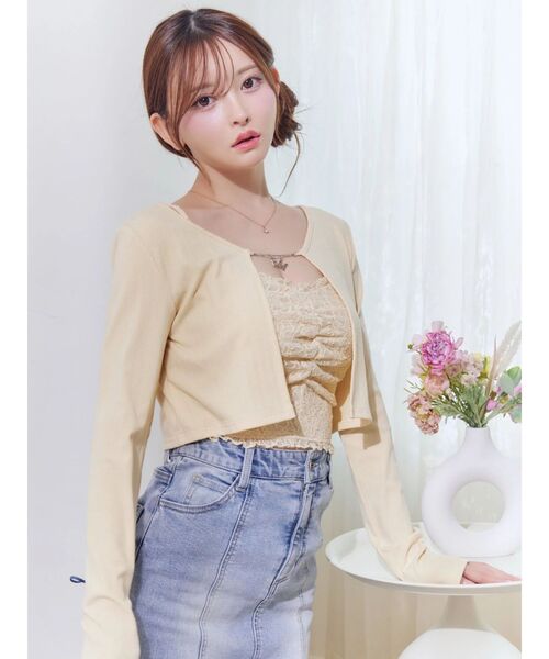 EATME（イートミー）の「レースキャミアンサンブル（Tシャツ/カットソー・レディース・イエロー/オフホワイト/ブラック・FREE）」の6枚目の写真