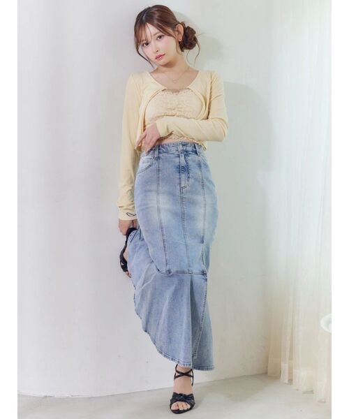 EATME（イートミー）の「レースキャミアンサンブル（Tシャツ/カットソー・レディース・イエロー/オフホワイト/ブラック・FREE）」の9枚目の写真