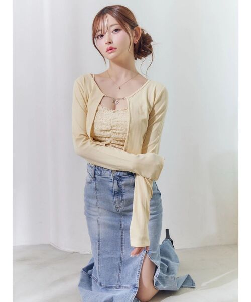 EATME（イートミー）の「レースキャミアンサンブル（Tシャツ/カットソー・レディース・イエロー/オフホワイト/ブラック・FREE）」の10枚目の写真