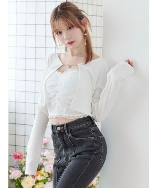 EATME（イートミー）の「レースキャミアンサンブル（Tシャツ/カットソー・レディース・イエロー/オフホワイト/ブラック・FREE）」の4枚目の写真