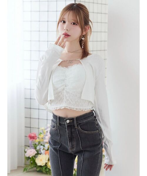 EATME（イートミー）の「レースキャミアンサンブル（Tシャツ/カットソー・レディース・イエロー/オフホワイト/ブラック・FREE）」の10枚目の写真