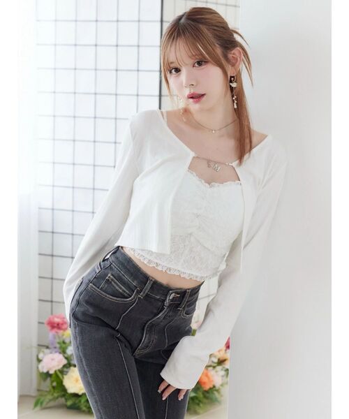 EATME（イートミー）の「レースキャミアンサンブル（Tシャツ/カットソー・レディース・イエロー/オフホワイト/ブラック・FREE）」の12枚目の写真