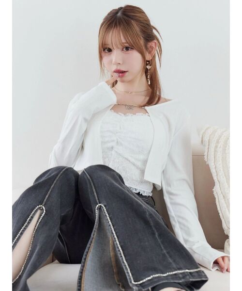 EATME（イートミー）の「レースキャミアンサンブル（Tシャツ/カットソー・レディース・イエロー/オフホワイト/ブラック・FREE）」の13枚目の写真