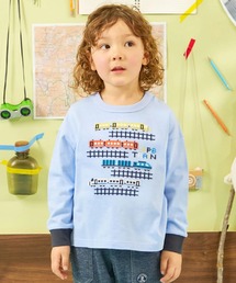 KP BOY（ケーピーボーイ）の「電車柄クロス刺しゅう 長袖Tシャツ（Tシャツ/カットソー）」