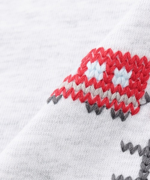 KP BOY（ケーピーボーイ）の「電車柄クロス刺しゅう 長袖Tシャツ（Tシャツ/カットソー・キッズ・サックスブルー/オートミール・110cm/100cm/90cm/80ｃｍ）」の8枚目の写真