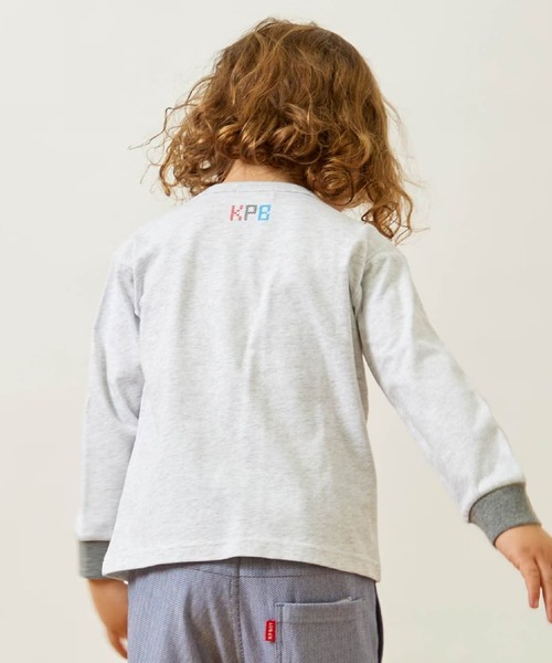 KP BOY（ケーピーボーイ）の「電車柄クロス刺しゅう 長袖Tシャツ（Tシャツ/カットソー・キッズ・サックスブルー/オートミール・110cm/100cm/90cm/80ｃｍ）」の15枚目の写真