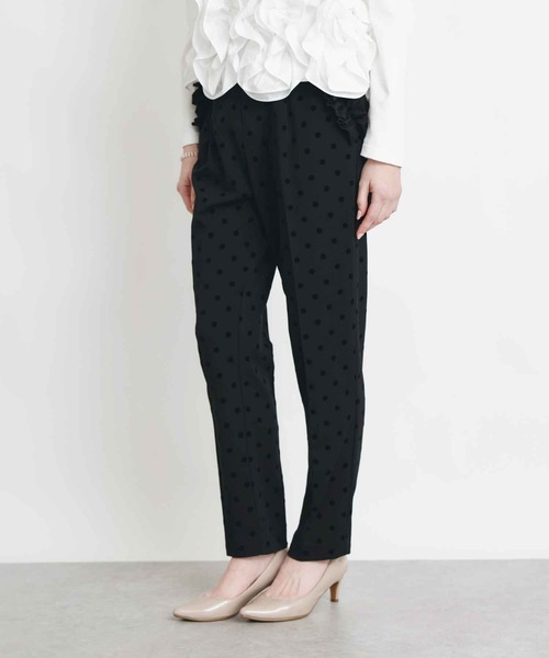 PICCIN PERLA（ピッチンペルラ）の「ストレッチポケットフリルドットパンツ（その他パンツ・レディース・ブラック・S）」の3枚目の写真