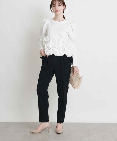 PICCIN PERLA（ピッチンペルラ）の「ストレッチポケットフリルドットパンツ（その他パンツ・レディース・ブラック・S）」の7枚目の写真