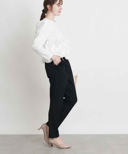 PICCIN PERLA（ピッチンペルラ）の「ストレッチポケットフリルドットパンツ（その他パンツ・レディース・ブラック・S）」の8枚目の写真