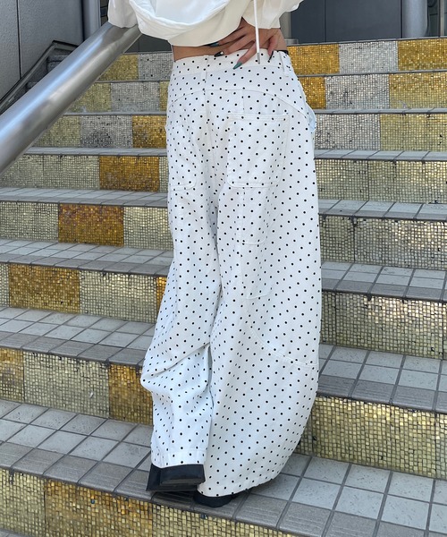 ドット柄ワイドカーブパンツ（その他パンツ）｜ROGER AND RAW