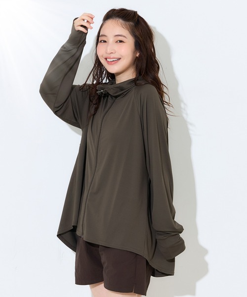 coca(coca)(コカ)の「\再入荷/UVカットバッグギャザーパーカー(パーカー・レディース・ブラック/ホワイト/ライトベージュ/ダークブラウン・L/M/S)」の3枚目の写真