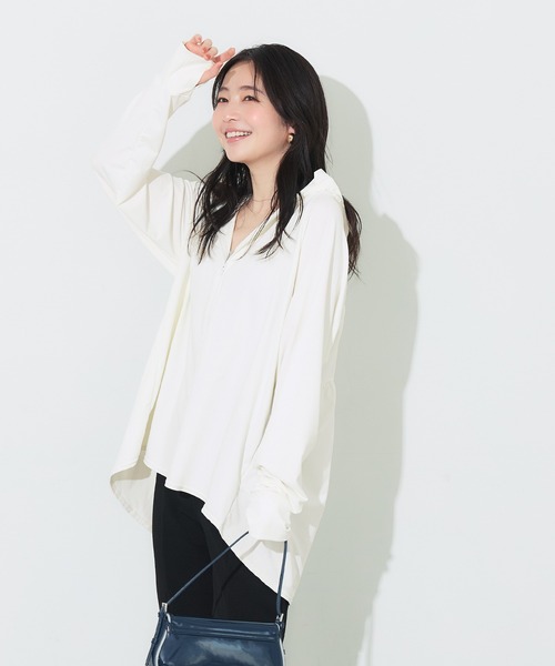 coca(coca)(コカ)の「\再入荷/UVカットバッグギャザーパーカー(パーカー・レディース・ブラック/ホワイト/ライトベージュ/ダークブラウン・L/M/S)」の18枚目の写真