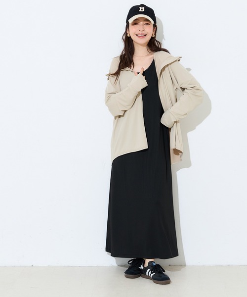 coca(coca)(コカ)の「\再入荷/UVカットバッグギャザーパーカー(パーカー・レディース・ブラック/ホワイト/ライトベージュ/ダークブラウン・L/M/S)」の8枚目の写真