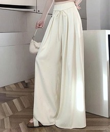 タック入りラメワイドパンツ