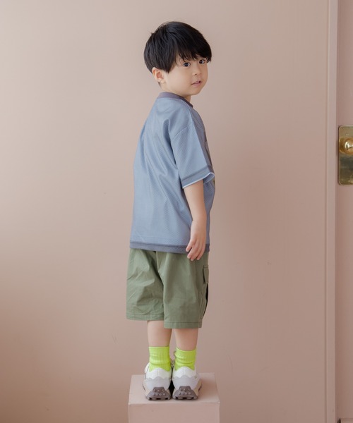MAKE YOUR DAY(メイクユアデイ)の「メッシュレイヤード半袖Tシャツ■80~140cm(Tシャツ/カットソー・キッズ・グレー/ライム・80/90/100/110/120/130/140)」の6枚目の写真
