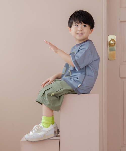 MAKE YOUR DAY(メイクユアデイ)の「メッシュレイヤード半袖Tシャツ■80~140cm(Tシャツ/カットソー・キッズ・グレー/ライム・80/90/100/110/120/130/140)」の7枚目の写真