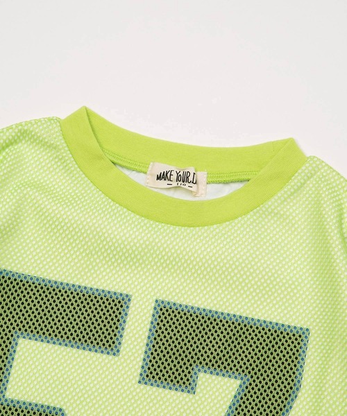 MAKE YOUR DAY(メイクユアデイ)の「メッシュレイヤード半袖Tシャツ■80~140cm(Tシャツ/カットソー・キッズ・グレー/ライム・80/90/100/110/120/130/140)」の10枚目の写真