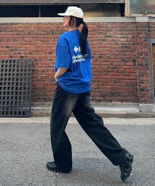 mydeepbluememories(マイディープブルーメモリーズ)の「Mm Symbol Logo T-Shirts (BLUE)(Tシャツ/カットソー・レディース・ブルー・SMALL/MEDIUM/LARGE)」の10枚目の写真