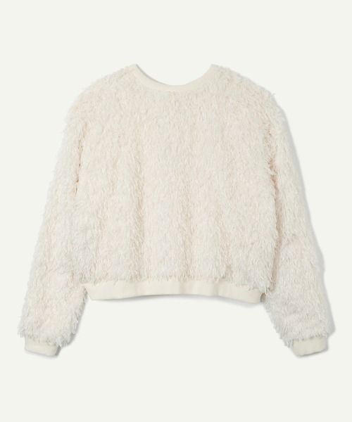 leinwande（ラインヴァンド）の「【leinwande】26SS新作 Feather Ribbon Top（スウェット・レディース・ホワイト/ブラック・ONE SIZE）」の2枚目の写真