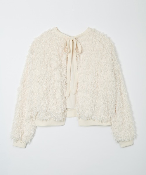 leinwande（ラインヴァンド）の「【leinwande】26SS新作 Feather Ribbon Top（スウェット・レディース・ホワイト/ブラック・ONE SIZE）」の5枚目の写真