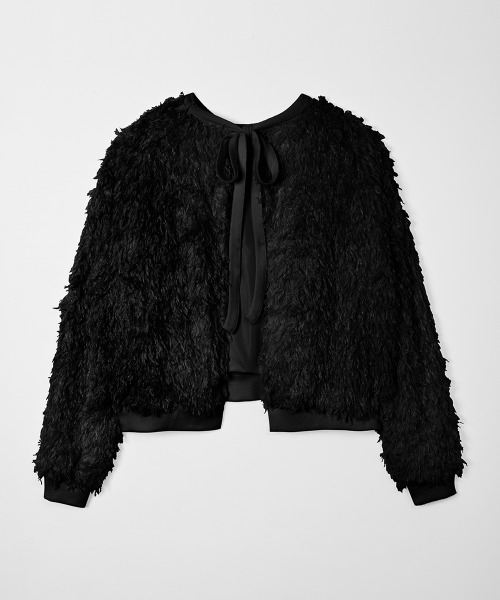 leinwande（ラインヴァンド）の「【leinwande】26SS新作 Feather Ribbon Top（スウェット・レディース・ホワイト/ブラック・ONE SIZE）」の6枚目の写真